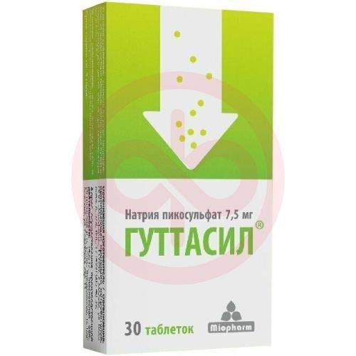 Гуттасил пикосульфат натрия м таблетки 7,5мг 200мг №30 (бад) Гуттасил пикосульфат натрия м таблетки 7,5мг 200мг №30 (бад)