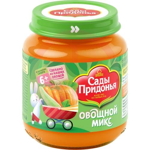 Сады придонья пюре 120г овощной микс 6мес +