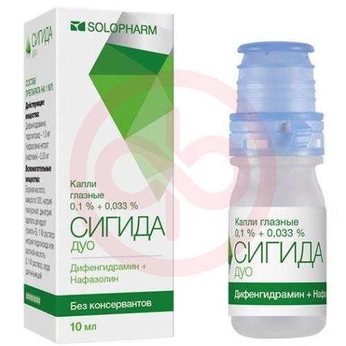 Сигида дуо капли глазные 0,1% + 0,033% 10мл