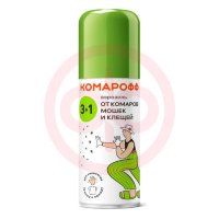 Комарофф аэрозоль 100мл от комаров, клещей, мошек 3в1