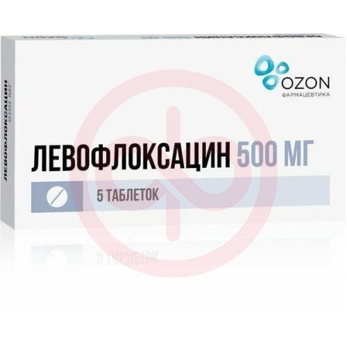 Левофлоксацин таблетки покрытые пленочной оболочкой 500мг №5 Левофлоксацин таблетки покрытые пленочной оболочкой 500мг №5
