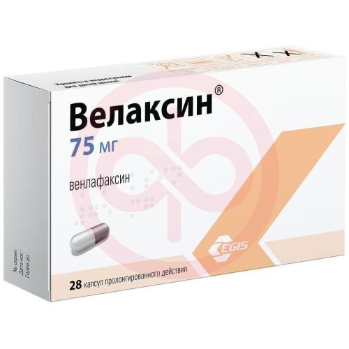 Велаксин капсулы с пролонгированным высвобождением 75мг №28 Велаксин капсулы с пролонгированным высвобождением 75мг №28