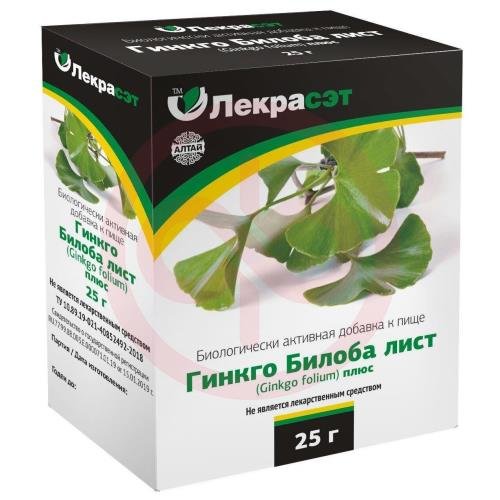Лекрасэт фиточай 25г гинкго билоба лист плюс Лекрасэт фиточай 25г гинкго билоба лист плюс