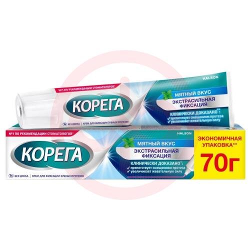 Корега крем для фиксации зубных протезов 70г экстра сильный мятный Корега крем для фиксации зубных протезов 70г экстра сильный мятный