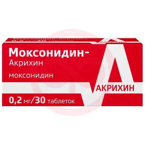 Моксонидин-акрихин таблетки покрытые пленочной оболочкой 0.2мг №30