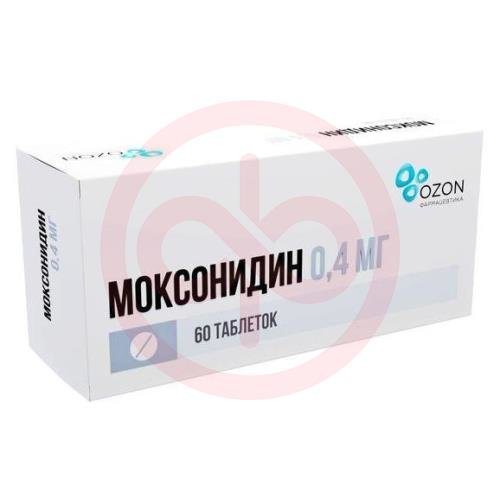 Моксонидин таблетки покрытые пленочной оболочкой 0.4мг №60
