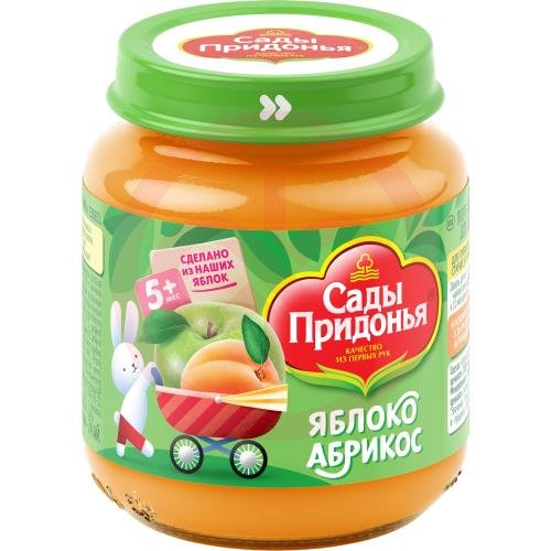 Сады придонья пюре 120г яблоко + абрикос 5мес +