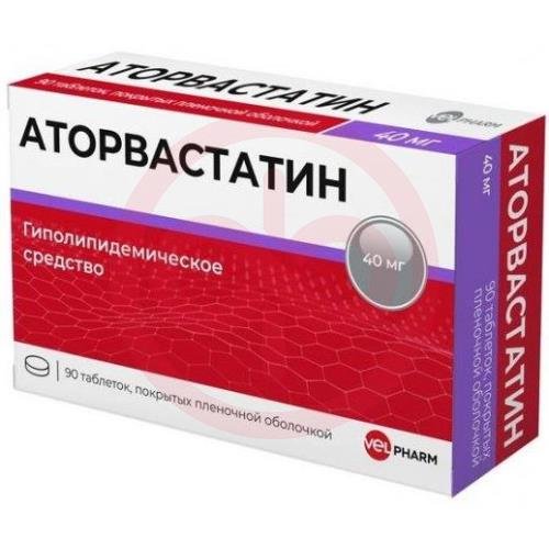 Аторвастатин велфарм таблетки покрытые пленочной оболочкой 40мг №90 Аторвастатин велфарм таблетки покрытые пленочной оболочкой 40мг №90