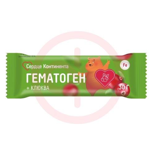 Сердце континента гематоген детский плитка 30г клюква с 3-х лет Сердце континента гематоген детский плитка 30г клюква с 3-х лет
