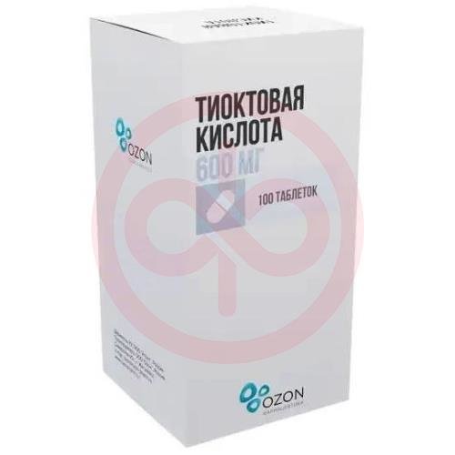 Тиоктовая кислота таблетки покрытые пленочной оболочкой 600мг №100 Тиоктовая кислота таблетки покрытые пленочной оболочкой 600мг №100