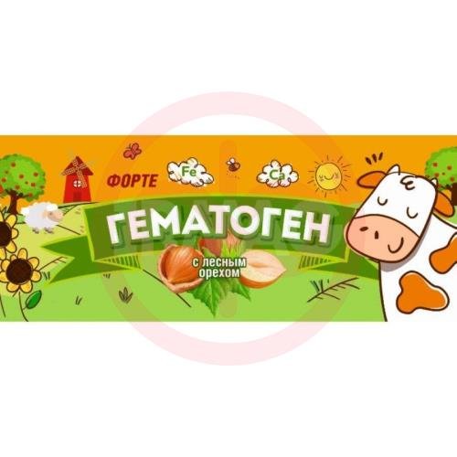 Гематоген форте с лесным орехом 40г. плитка /мясной край/ Гематоген форте с лесным орехом 40г. плитка /мясной край/