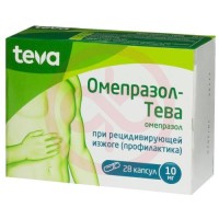 Омепразол-тева капсулы кишечнорастворимые 10мг №28