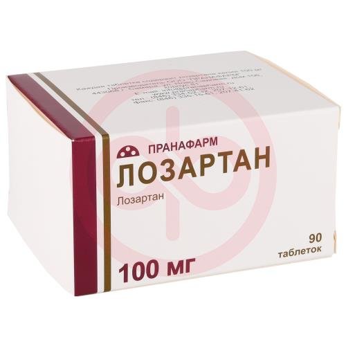 Лозартан таблетки покрытые пленочной оболочкой 100мг №90 Лозартан таблетки покрытые пленочной оболочкой 100мг №90