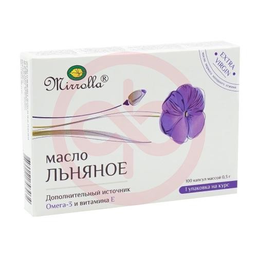 Мирролла экстра верджин капсулы 300мг №100 масло льняное Мирролла экстра верджин капсулы 300мг №100 масло льняное