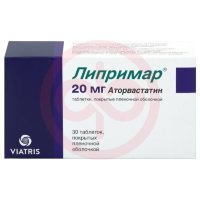 Липримар таблетки покрытые пленочной оболочкой 20мг №30