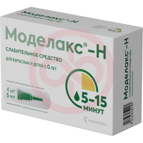 Моделакс-н раствор ректальный 5мл №4 Моделакс-н раствор ректальный 5мл №4