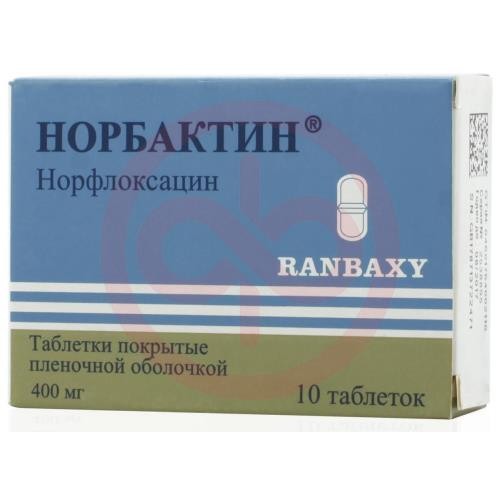Норбактин таблетки покрытые пленочной оболочкой 400мг №10 Норбактин таблетки покрытые пленочной оболочкой 400мг №10