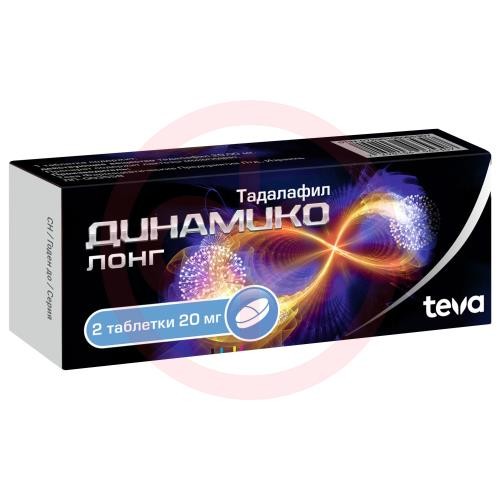 Динамико лонг таблетки покрытые пленочной оболочкой 20мг №2 Динамико лонг таблетки покрытые пленочной оболочкой 20мг №2