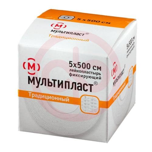 Мультипласт лейкопластырь фиксирующий 5х500см традиц ткан Мультипласт лейкопластырь фиксирующий 5х500см традиц ткан