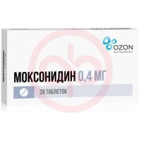 Моксонидин таблетки покрытые пленочной оболочкой 0.4мг №28