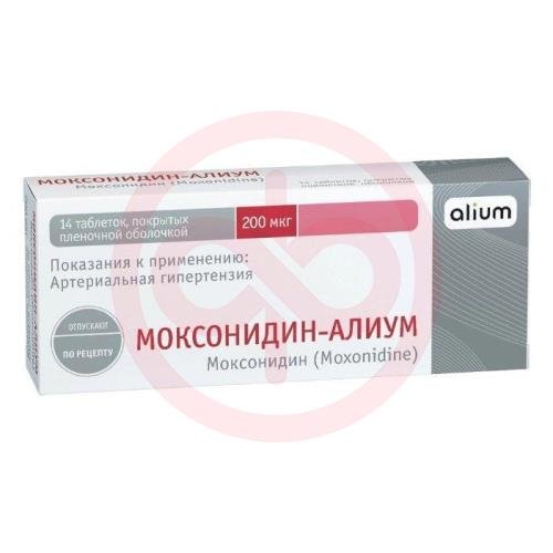Моксонидин-алиум таблетки покрытые пленочной оболочкой 0,2мг №14