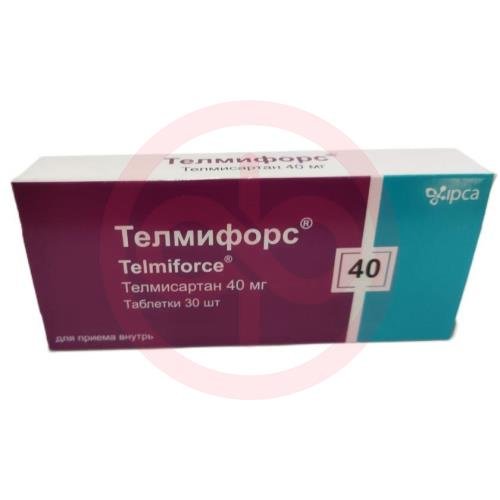 Телмифорс таблетки 40мг №30 Телмифорс таблетки 40мг №30