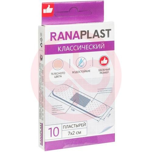 Ранапласт пластырь №10 7х2см классич. водост. телесн. полим. осн. Ранапласт пластырь №10 7х2см классич. водост. телесн. полим. осн.