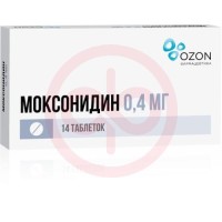 Моксонидин таблетки покрытые пленочной оболочкой 0.4мг №14