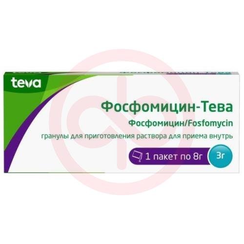 Фосфомицин-тева гранулы для приготовления раствора для приема внутрь 3г 8г №1