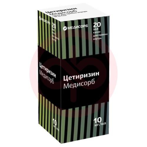 Цетиризин медисорб капли для приема внутрь 10мг/мл 20мл Цетиризин медисорб капли для приема внутрь 10мг/мл 20мл