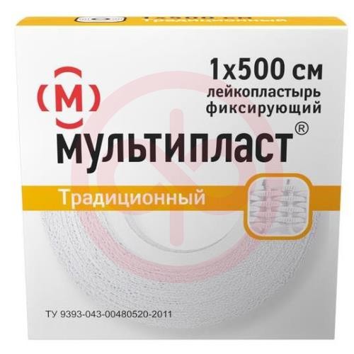 Мультипласт лейкопластырь фиксирующий 1х500см традиц ткан Мультипласт лейкопластырь фиксирующий 1х500см традиц ткан