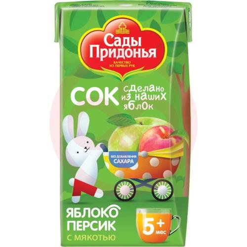 Сады придонья сок 125мл яблоко + персик с мяк 5мес +