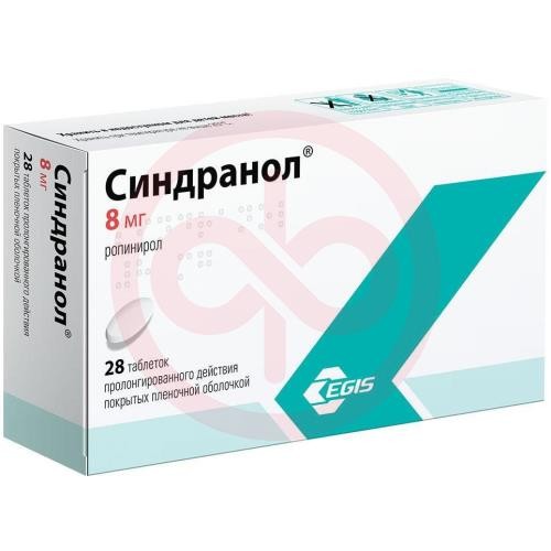 Синдранол таблетки пролонгированного действия покрытые пленочной оболочкой 8мг №28 Синдранол таблетки пролонгированного действия покрытые пленочной оболочкой 8мг №28