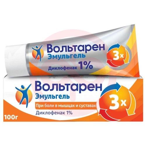 Вольтарен эмульгель гель для наружного применения 1% 100г Вольтарен эмульгель гель для наружного применения 1% 100г