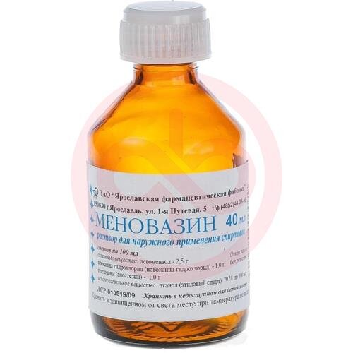 Меновазин раствор для наружного применения спиртовой 40мл Меновазин раствор для наружного применения спиртовой 40мл