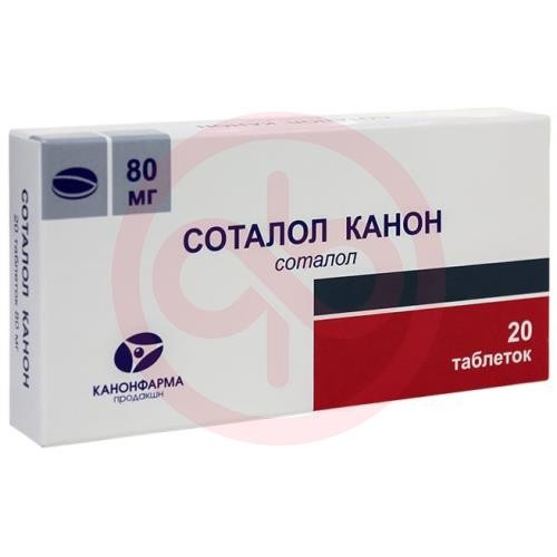 Соталол канон таблетки 80мг №20 Соталол канон таблетки 80мг №20