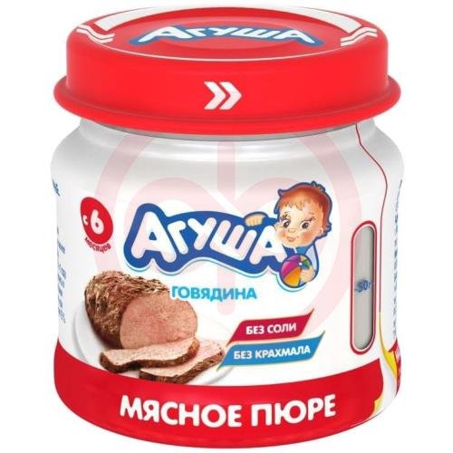 Агуша пюре мясное 80г говядина 6мес + б/соли Агуша пюре мясное 80г говядина 6мес + б/соли