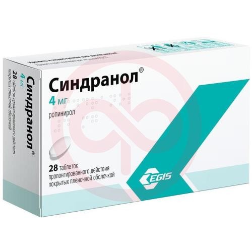 Синдранол таблетки пролонгированного действия покрытые пленочной оболочкой 4мг №28 Синдранол таблетки пролонгированного действия покрытые пленочной оболочкой 4мг №28